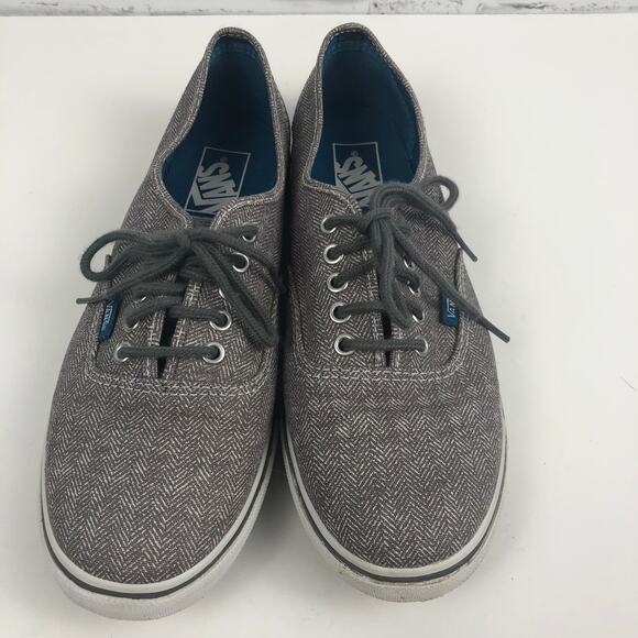 Vans Grey Herringbone Low Top Lace Up Sneaker Sz. Men’s 8 Women’s 9.5 - Picture 7 of 11